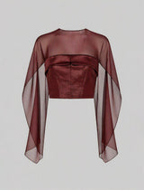 Top with silk chiffon cape