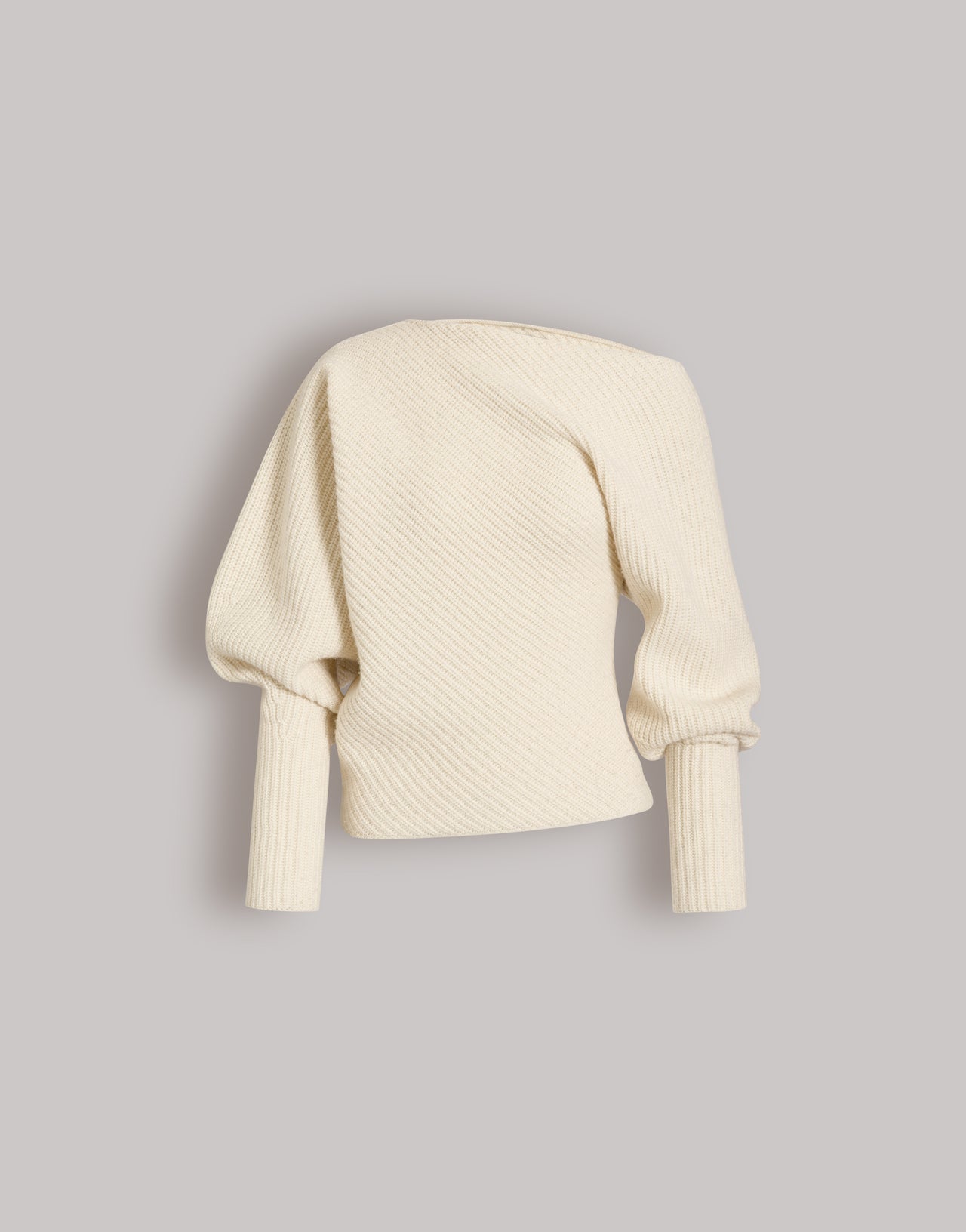 Gerippter Pullover aus Schurwolle, Seide und Kaschmir Weiß Alberta Ferretti Boutique Online 1