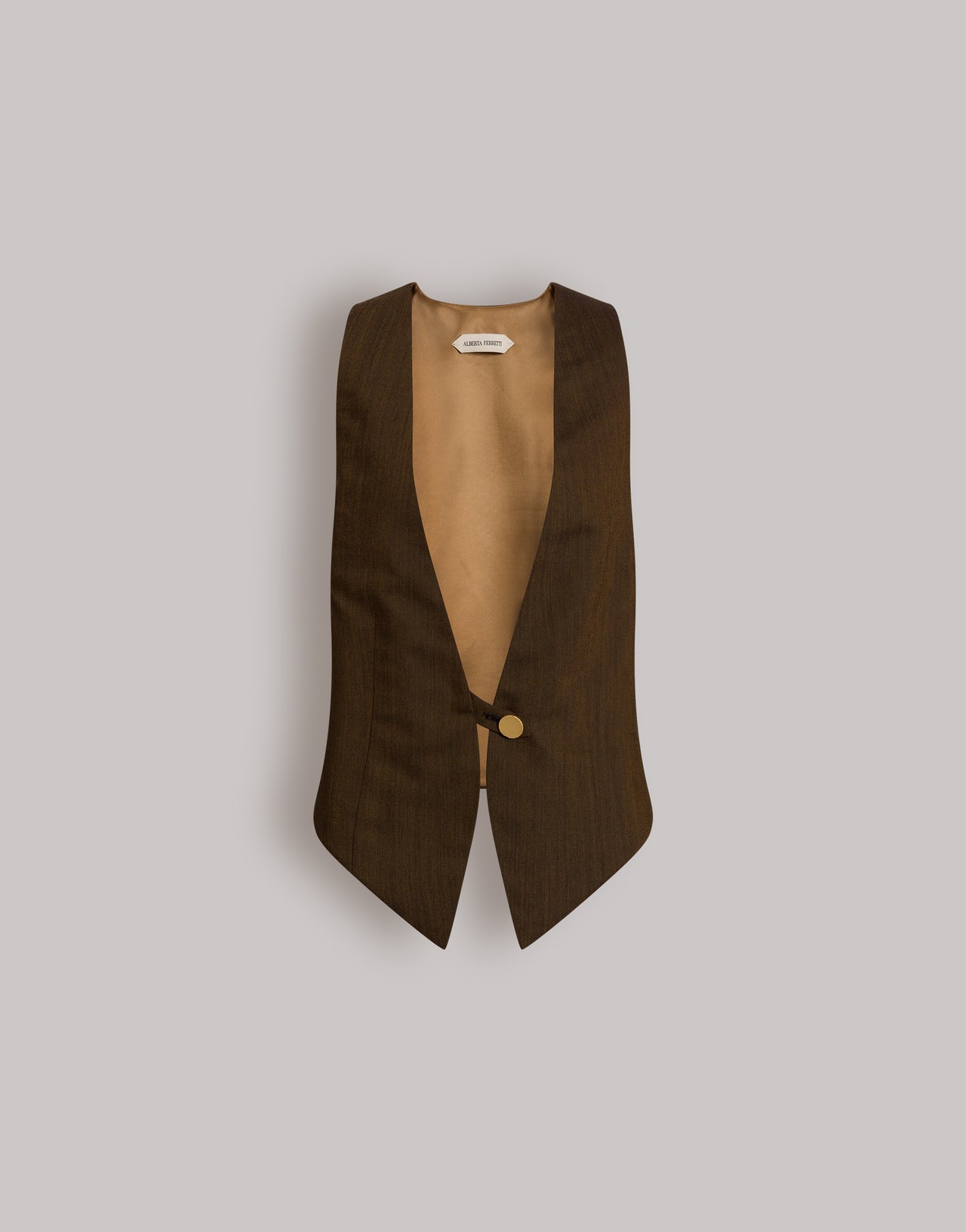 Tailored vest with asymmetrical closure Brown Alberta Ferretti Boutique Online 1
