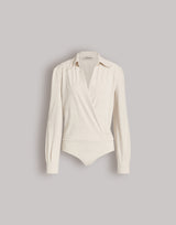 Draped shirt-style bodysuit