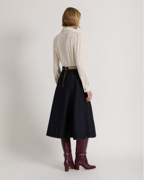 Draped shirt-style bodysuit