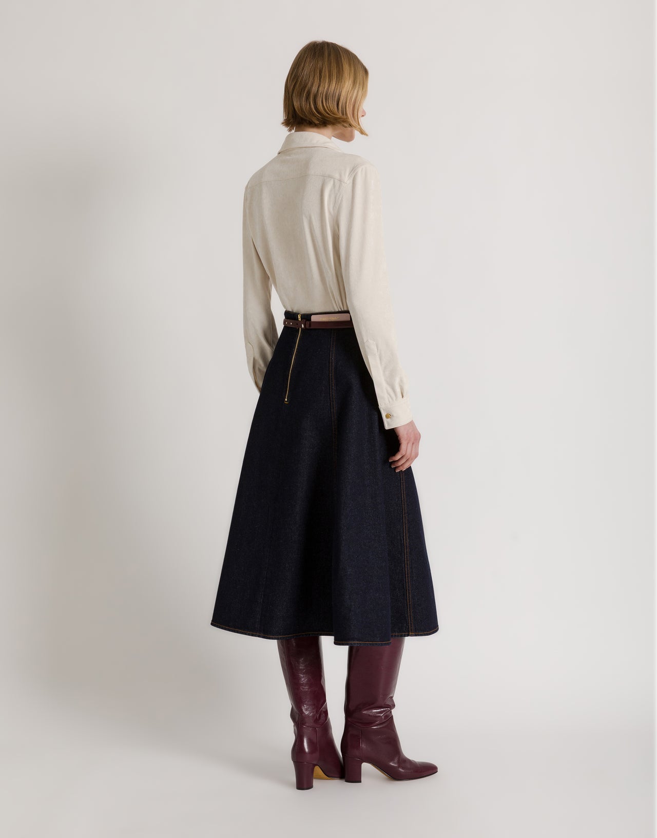 Drapiertes Hemd-Body Elfenbein Alberta Ferretti Boutique Online 3
