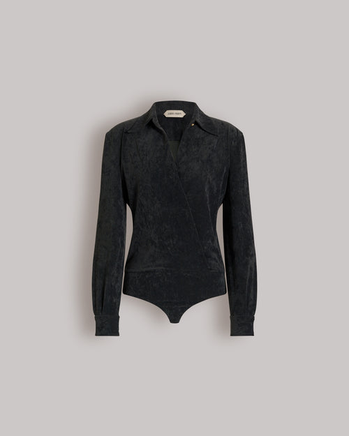 Draped shirt-style bodysuit Grey Alberta Ferretti Boutique Online 0