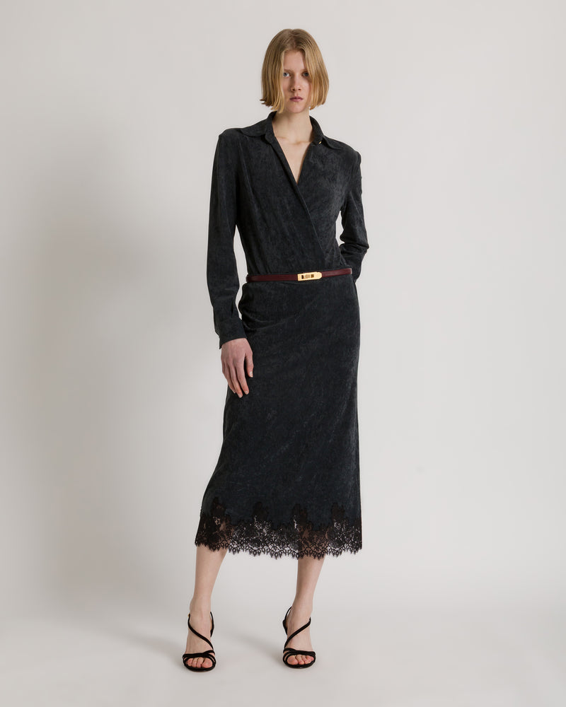 Drapiertes Hemd-Body Grau Alberta Ferretti Boutique Online 1
