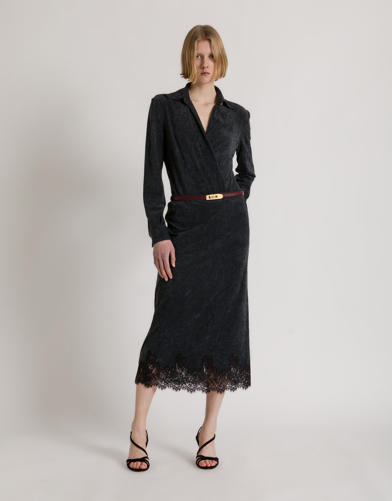 Drapiertes Hemd-Body Grau Alberta Ferretti Boutique Online 2