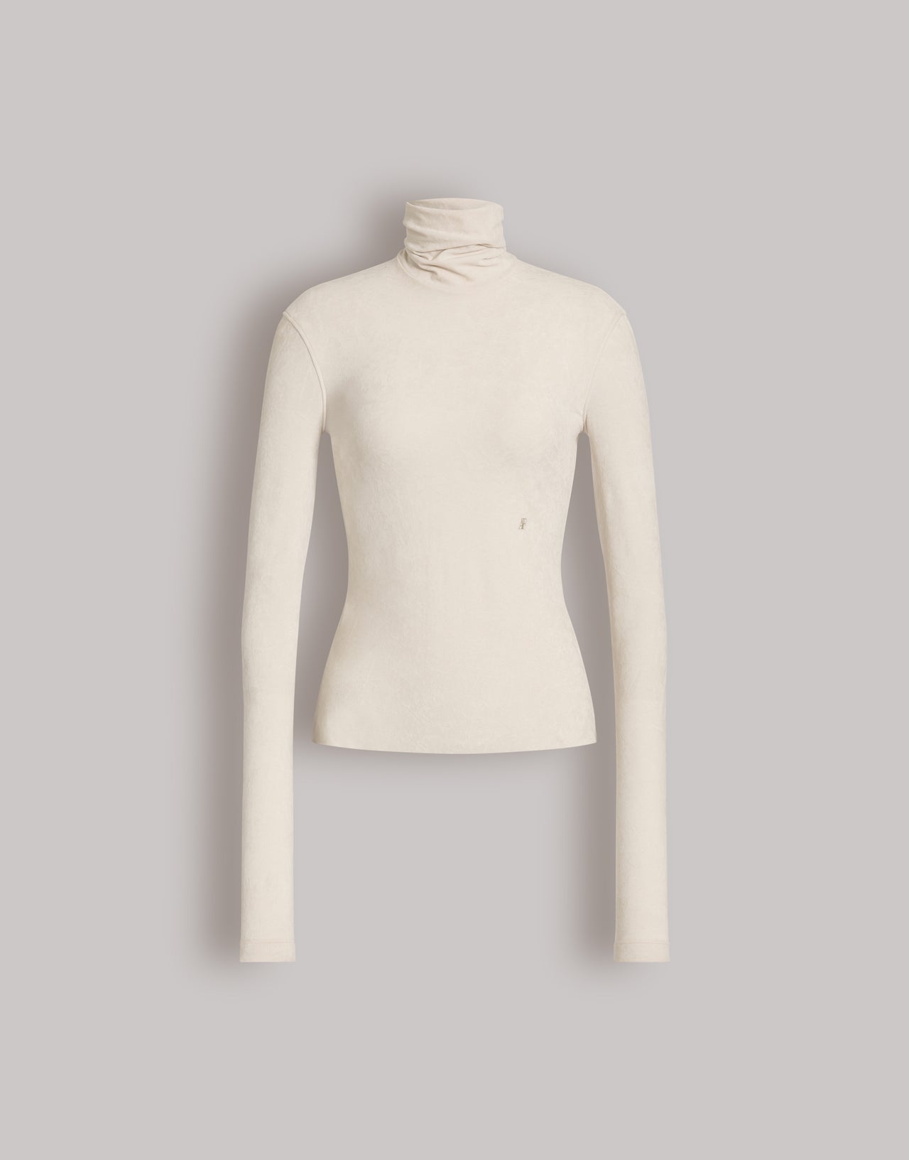 Slim-fit turtleneck top with AF logo White Alberta Ferretti Boutique Online 1