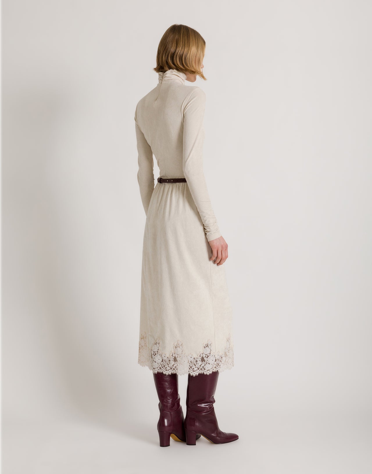 Slim-fit turtleneck top with AF logo White Alberta Ferretti Boutique Online 3