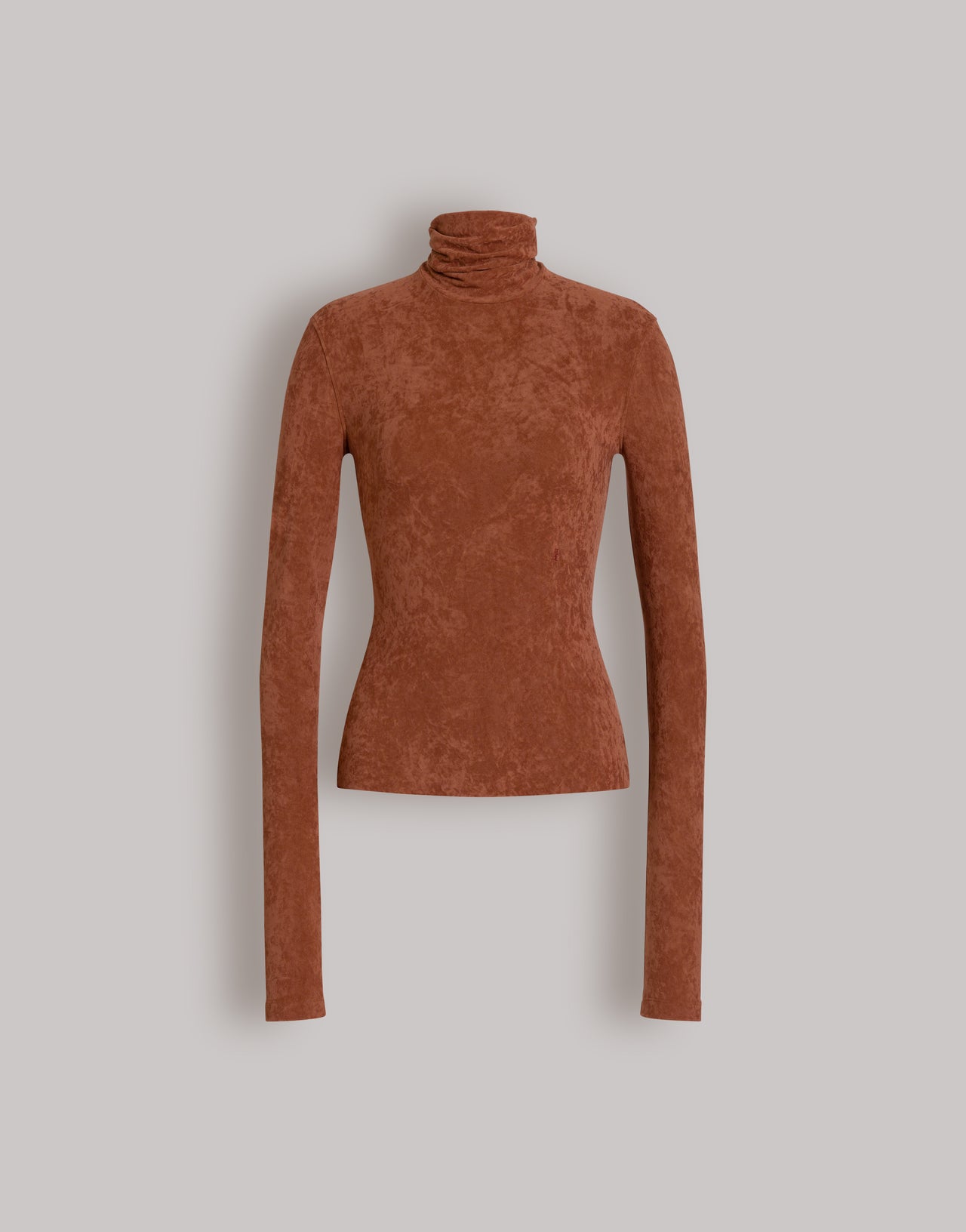 Slim-fit turtleneck top with AF logo Brown Alberta Ferretti Boutique Online 4