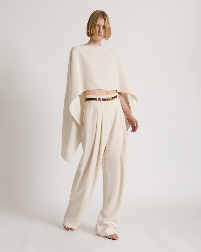 Cappa fluida asimmetrica Avorio Alberta Ferretti Boutique Online 1