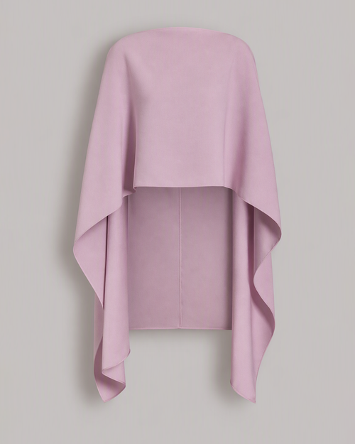 Fließendes asymmetrisches High-Low-Cape Pink Alberta Ferretti Boutique Online 0