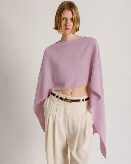 Fließendes asymmetrisches High-Low-Cape Pink Alberta Ferretti Boutique Online 1