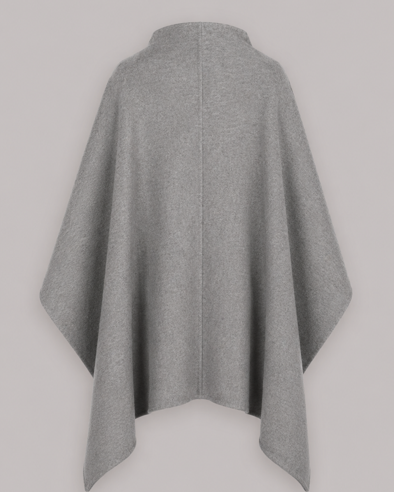 Asymmetrischer Cape aus zweifarbigem Double-Face-Tuch  Grau Alberta Ferretti Boutique Online 1