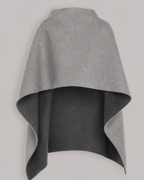 Asymmetrical Two-Tone Double Cloth Cape 灰色 Alberta Ferretti Boutique Online 0