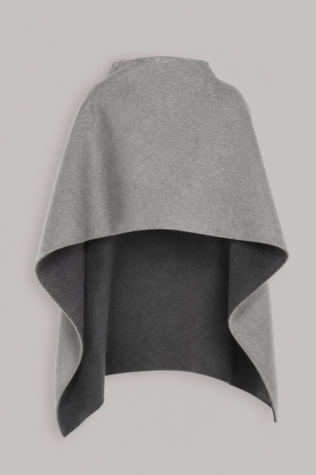 Asymmetrical Two-Tone Double Cloth Cape Grey Alberta Ferretti Boutique Online 1
