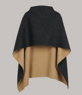 Asymmetrical Two-Tone Double-Face Cape