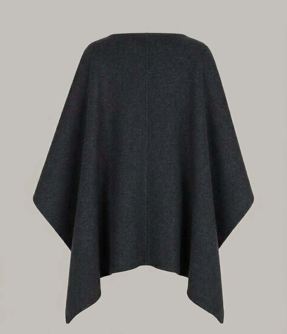 Asymmetrical Two-Tone Double-Face Cape Grey Alberta Ferretti Boutique Online 2