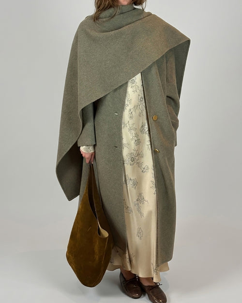 Sciarpa in Panno Double Lana e Seta Verde Alberta Ferretti Boutique Online 1