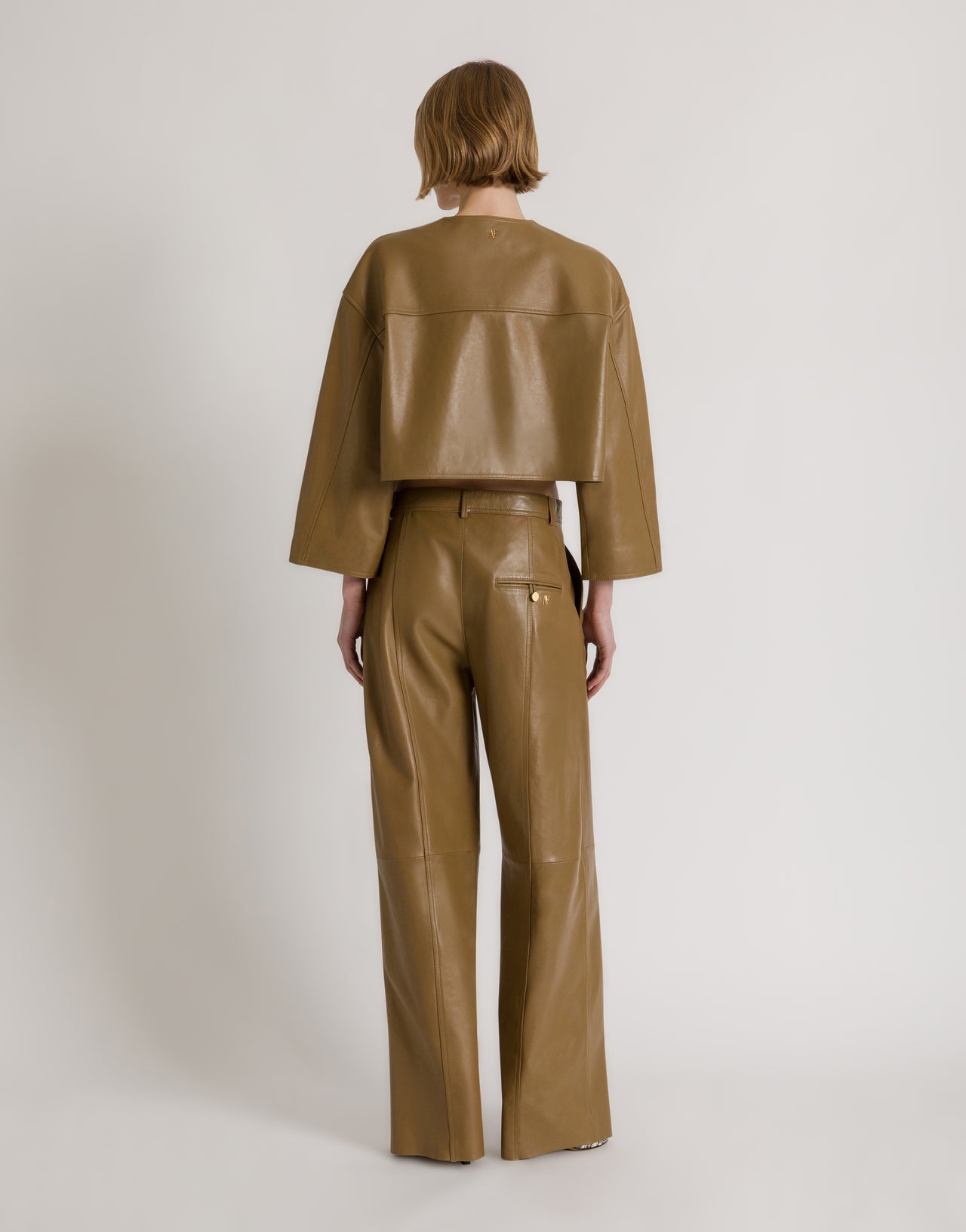 Chaqueta corta de piel suave Green Alberta Ferretti Boutique Online 3