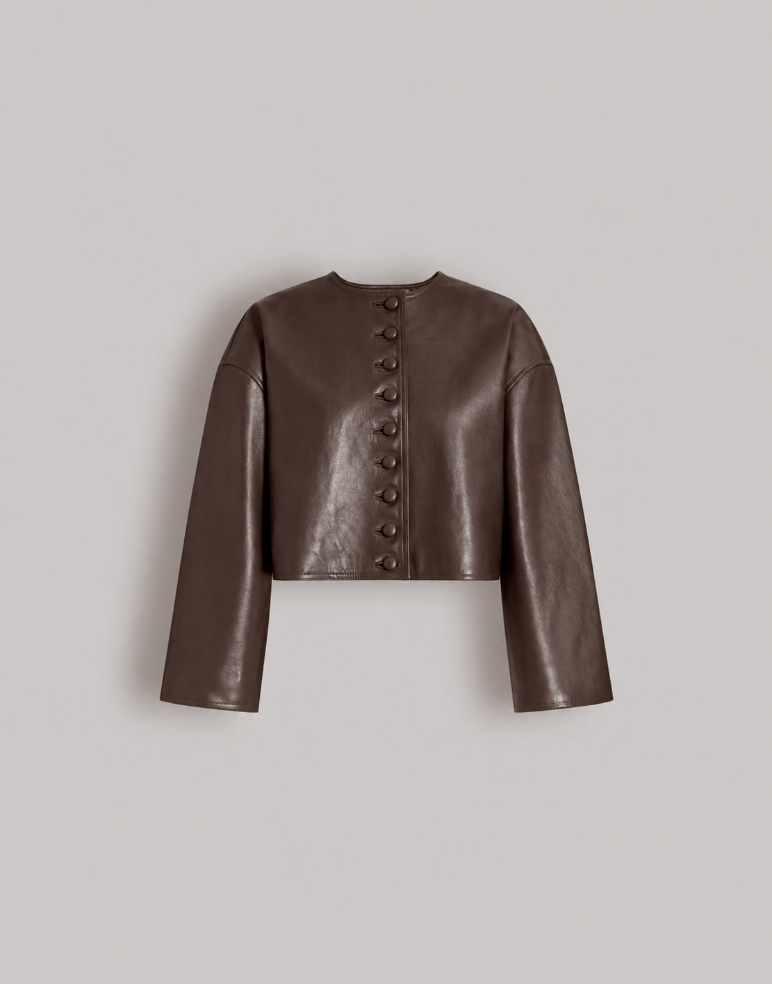 Giacca corta in morbida pelle Marrone Alberta Ferretti Boutique Online 1