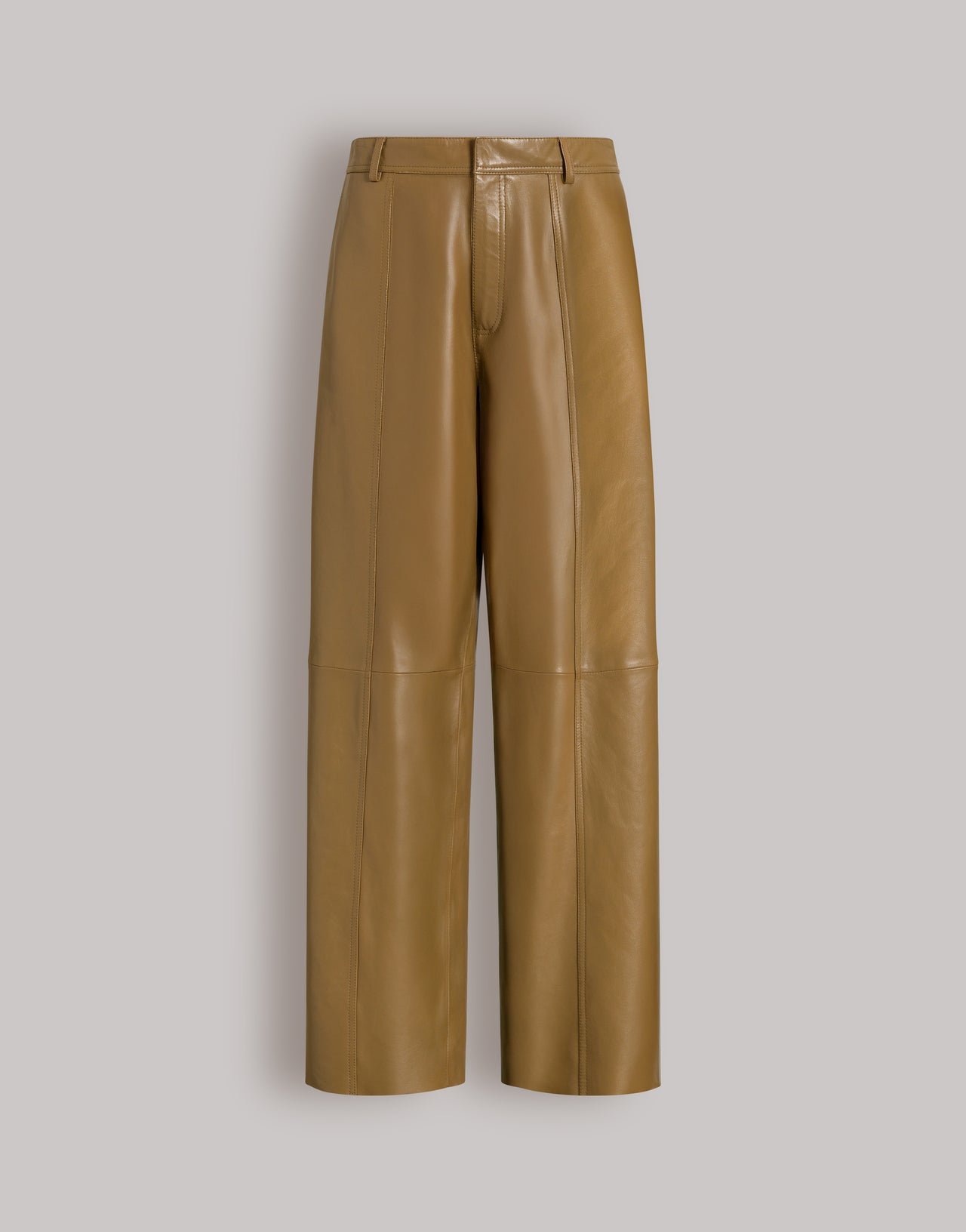 Pantalón ancho de piel suave con logo AF Green Alberta Ferretti Boutique Online 1