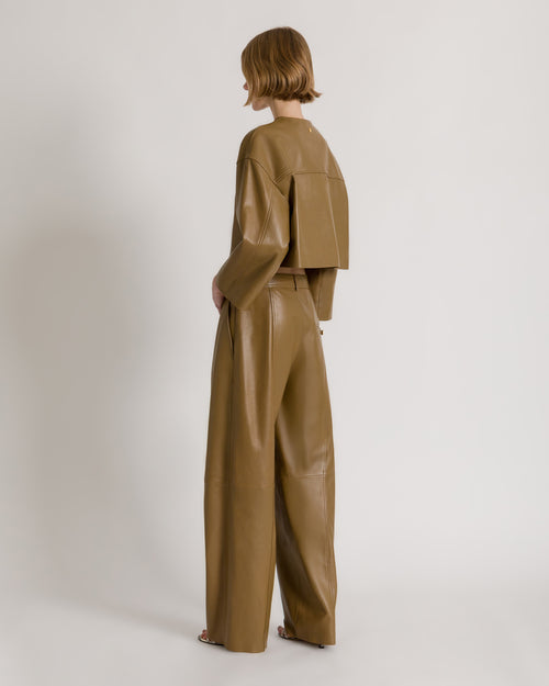 Pantalón ancho de piel suave con logo AF