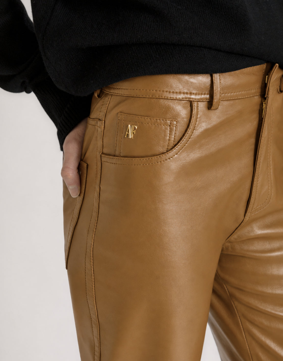 Straight-leg trousers in soft leather 绿色 Alberta Ferretti Boutique Online 4
