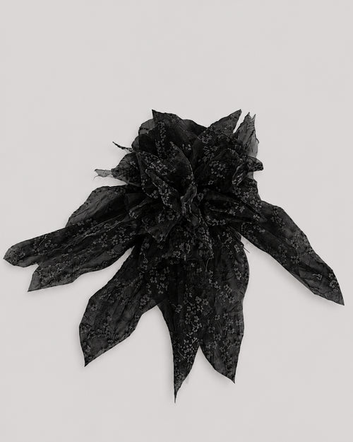 Silk chiffon flower brooch Black Alberta Ferretti Boutique Online 0
