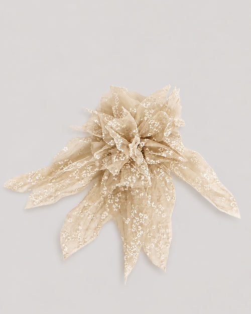Silk chiffon flower brooch Beige Alberta Ferretti Boutique Online 0