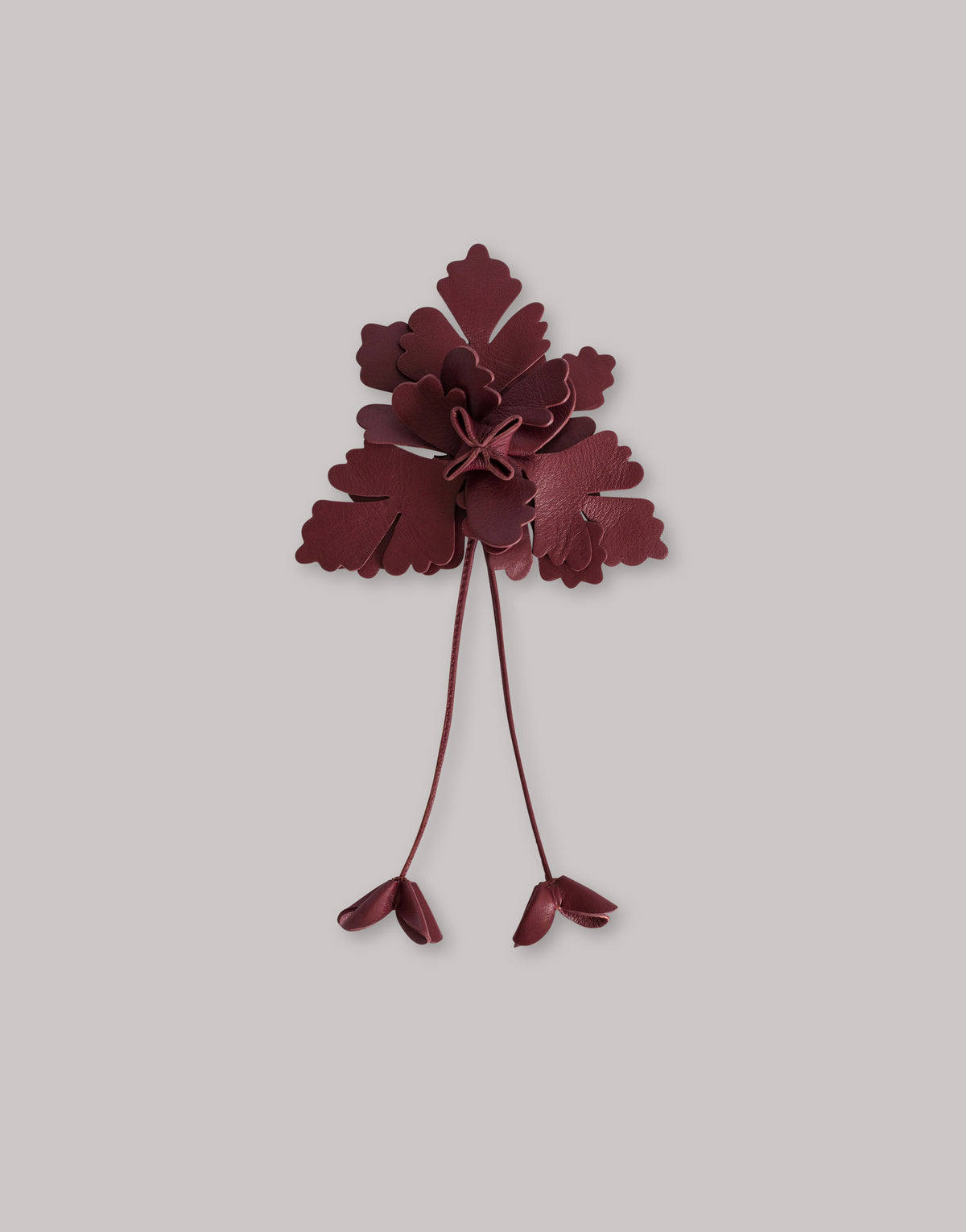 Leather flower brooch Brown Alberta Ferretti Boutique Online 1
