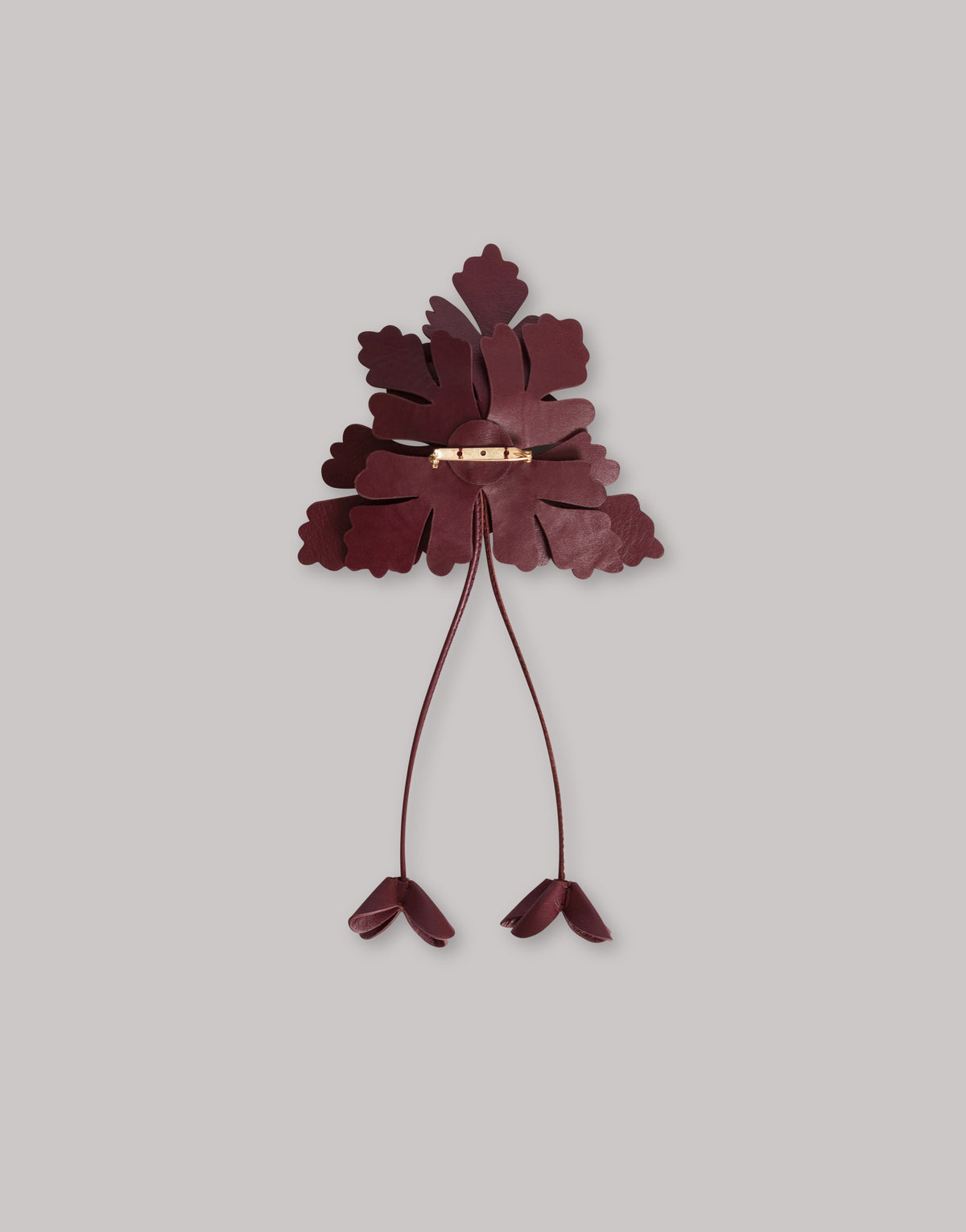 Leather flower brooch Brown Alberta Ferretti Boutique Online 2