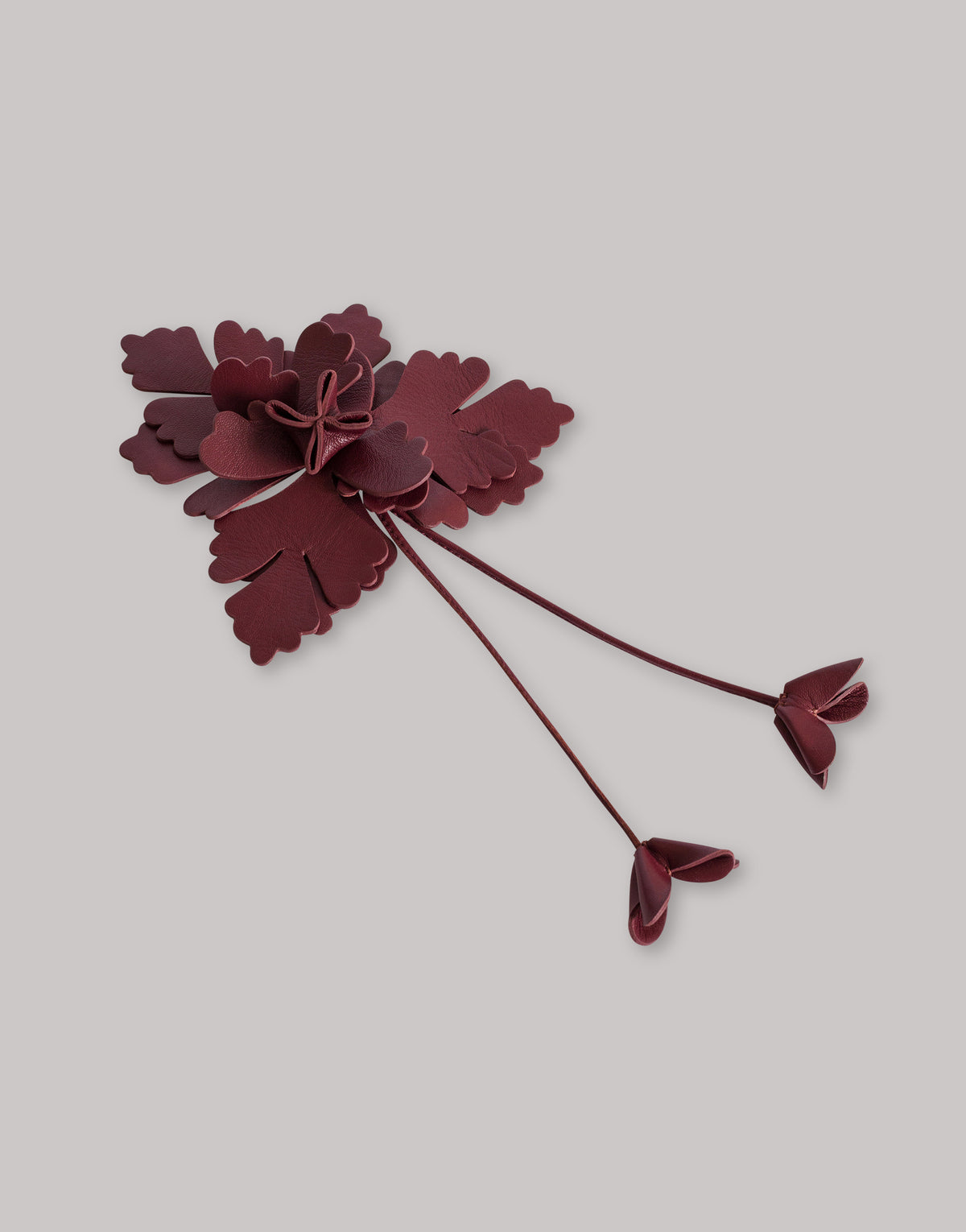 Leather flower brooch Brown Alberta Ferretti Boutique Online 3