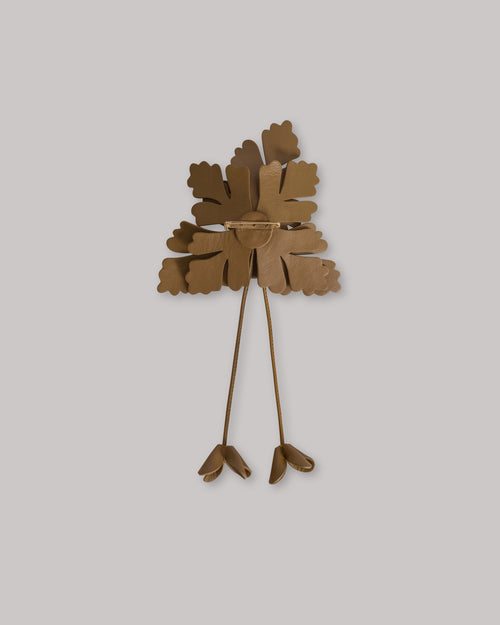 Leather flower brooch Brown Alberta Ferretti Boutique Online 1