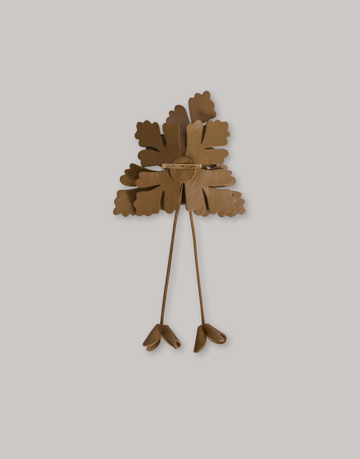 Leather flower brooch Brown Alberta Ferretti Boutique Online 2