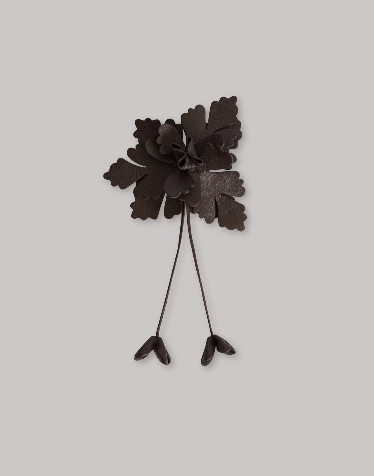 Broche de flor en piel Marrón Alberta Ferretti Boutique Online 2