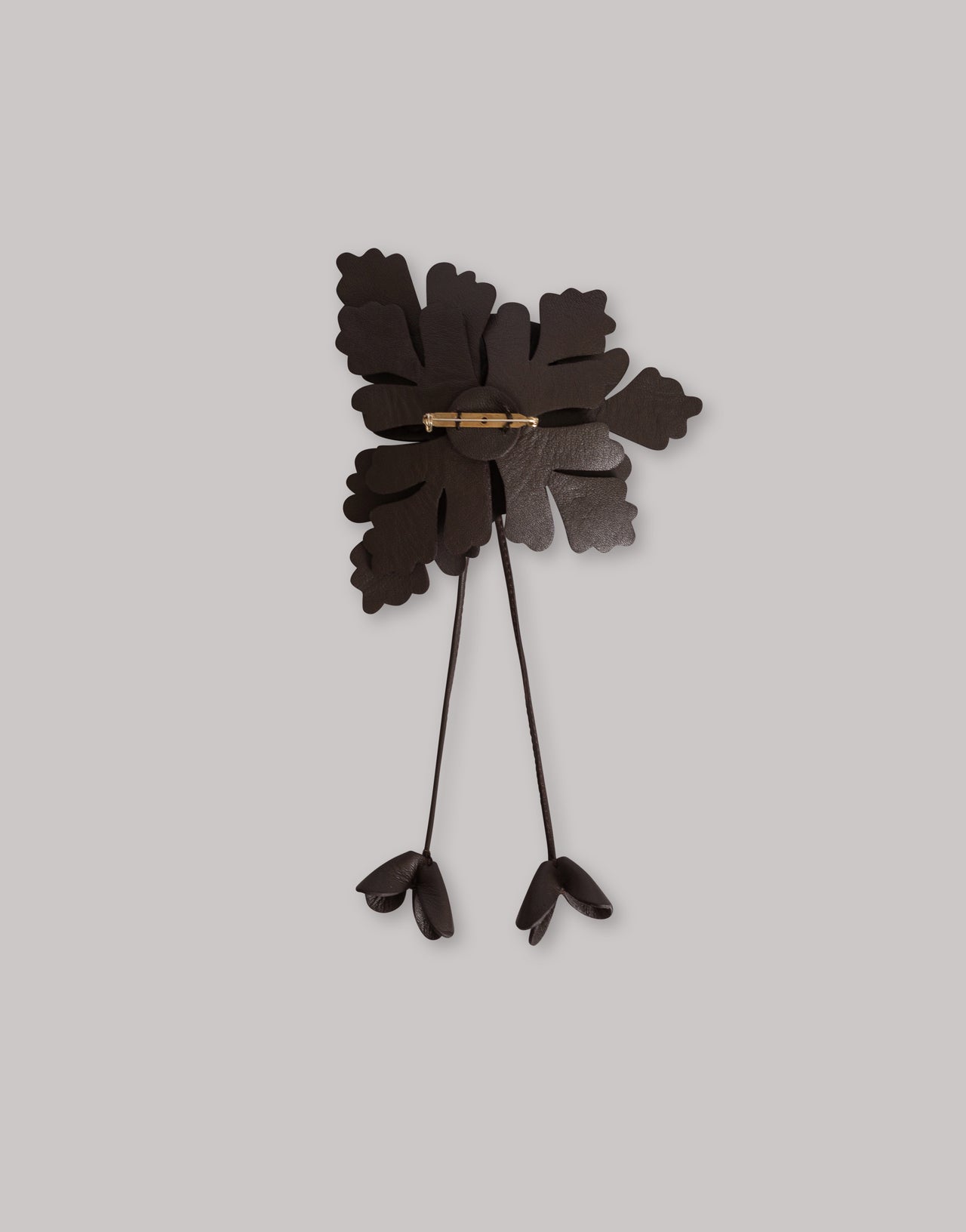 Broche de flor en piel Marrón Alberta Ferretti Boutique Online 3