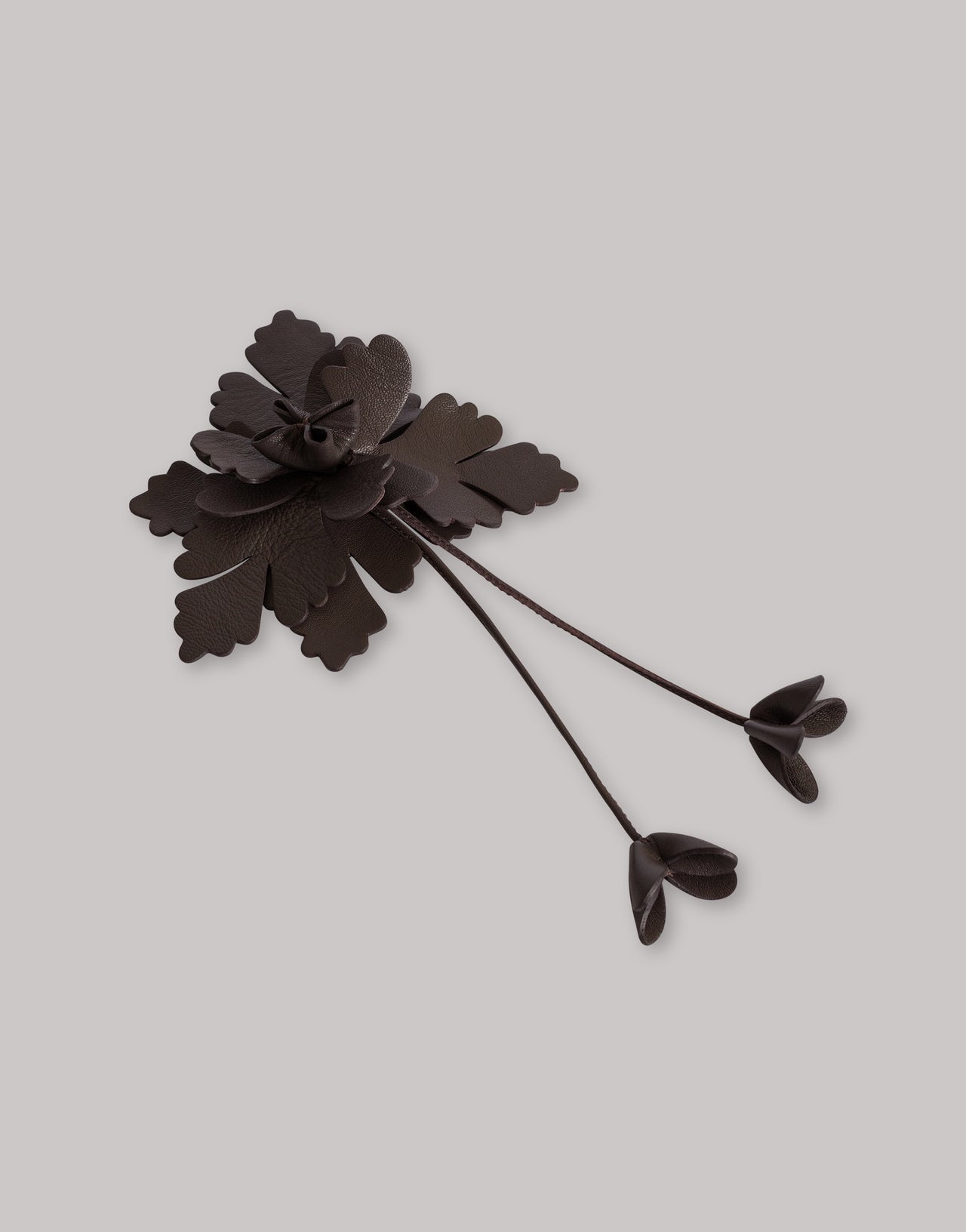 Broche de flor en piel Marrón Alberta Ferretti Boutique Online 4