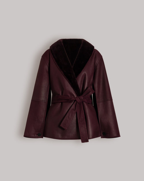 Reversible short shearling coat Purple Alberta Ferretti Boutique Online 0