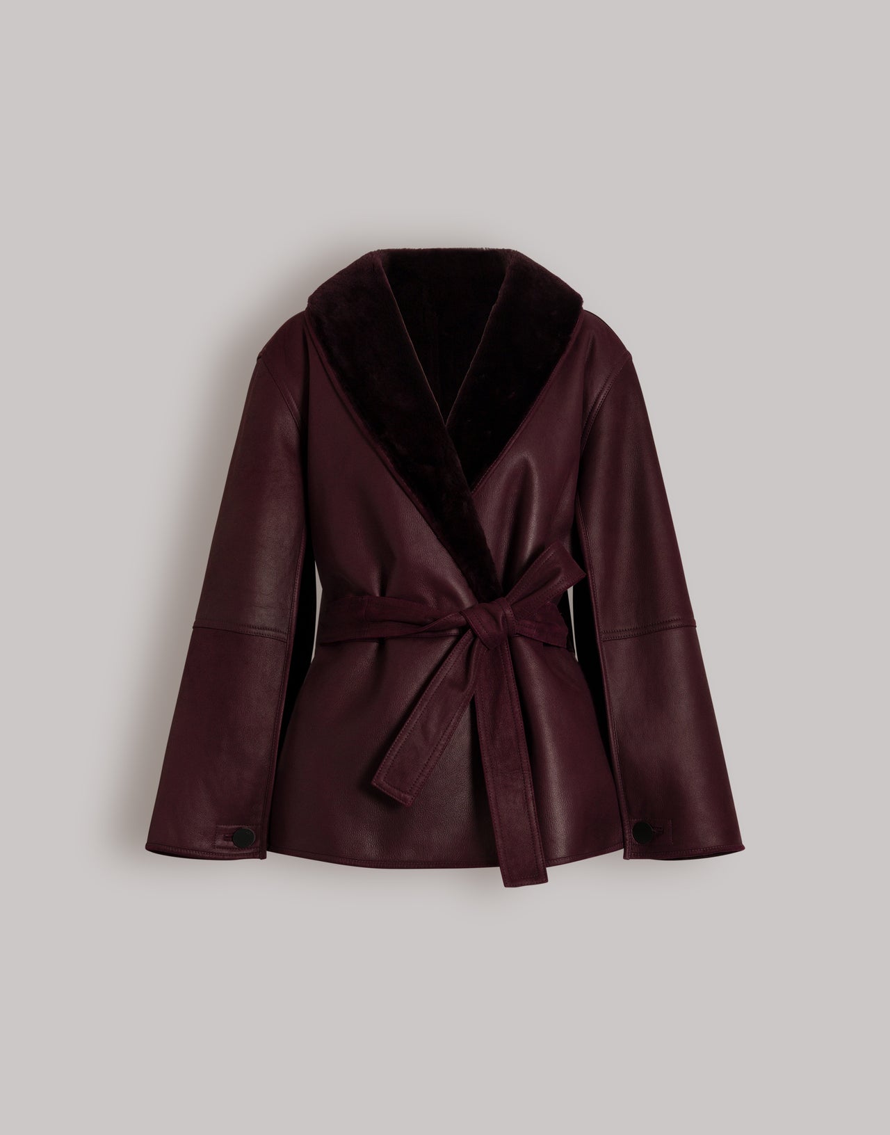 Reversible short shearling coat パープル Alberta Ferretti Boutique Online 1