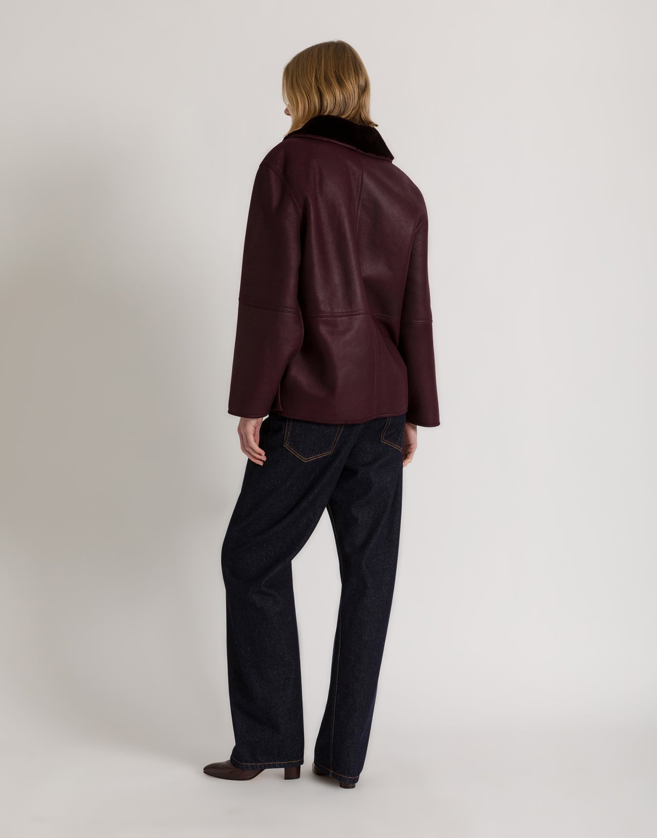 Reversible short shearling coat パープル Alberta Ferretti Boutique Online 3