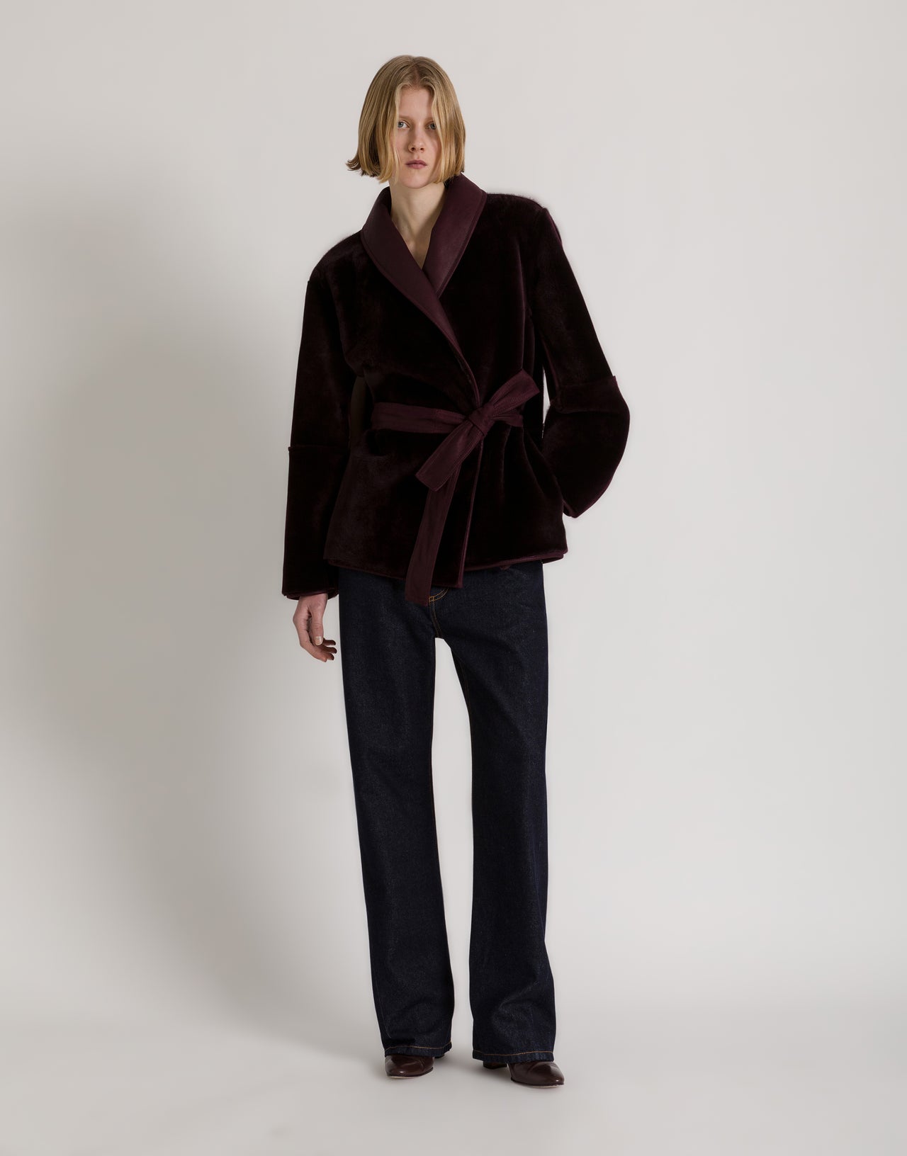 Reversible short shearling coat パープル Alberta Ferretti Boutique Online 4
