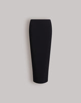 Stretch cady midi skirt with sculptural ruffle