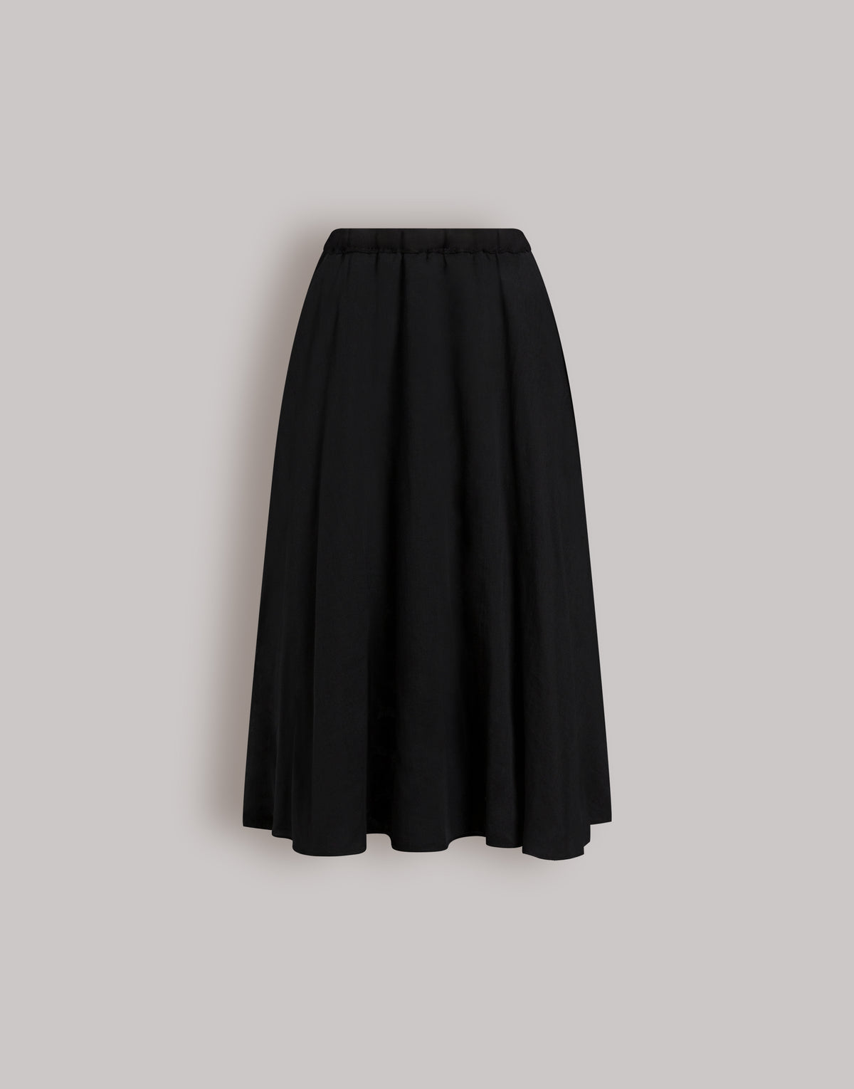 Gonna midi a ruota in cady stretch Nero Alberta Ferretti Boutique Online 1