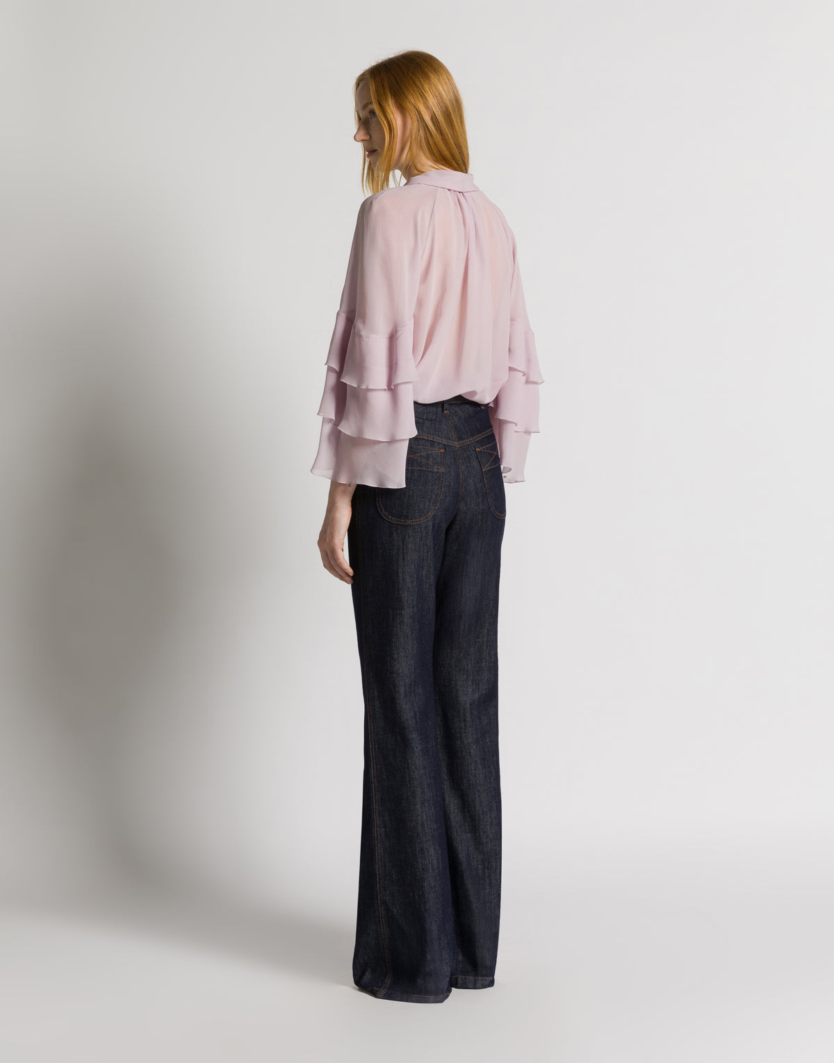 Bluse aus Seidengeorgette Violett Alberta Ferretti Boutique Online 3