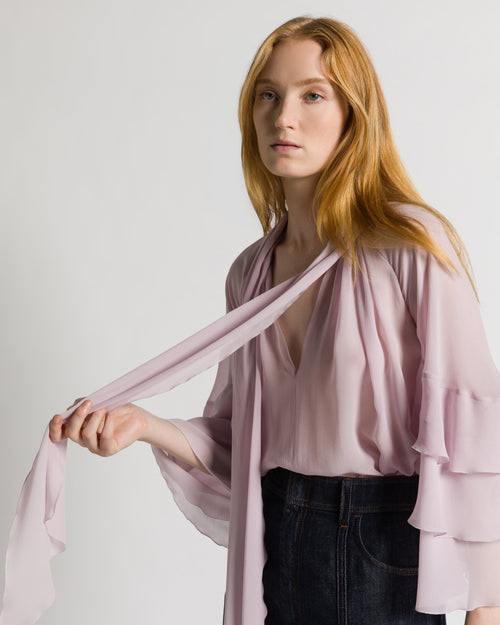 Blouse in silk georgette