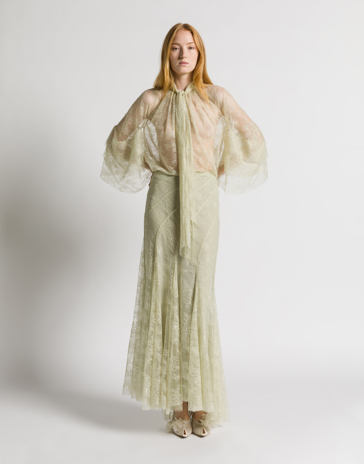 Blouse in lace Green Alberta Ferretti Boutique Online 2
