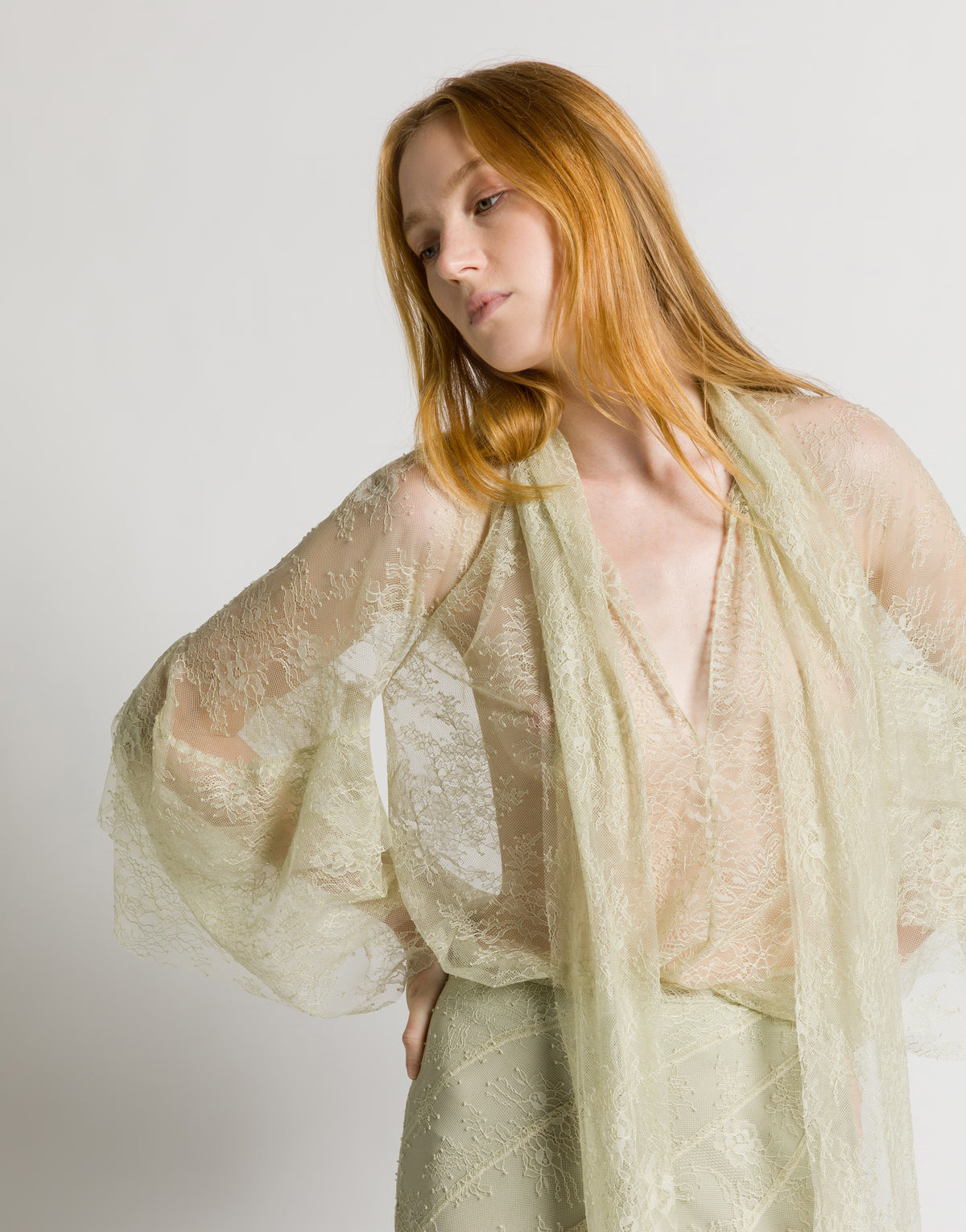 Blouse in lace Green Alberta Ferretti Boutique Online 4