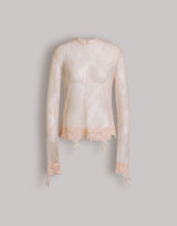 Top in pizzo a maniche lunghe