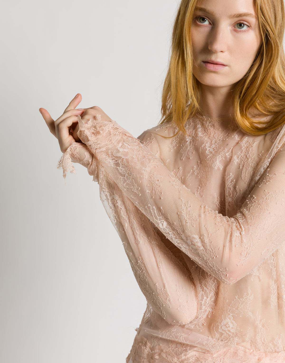 Langärmliges Spitzentop Pink Alberta Ferretti Boutique Online 4
