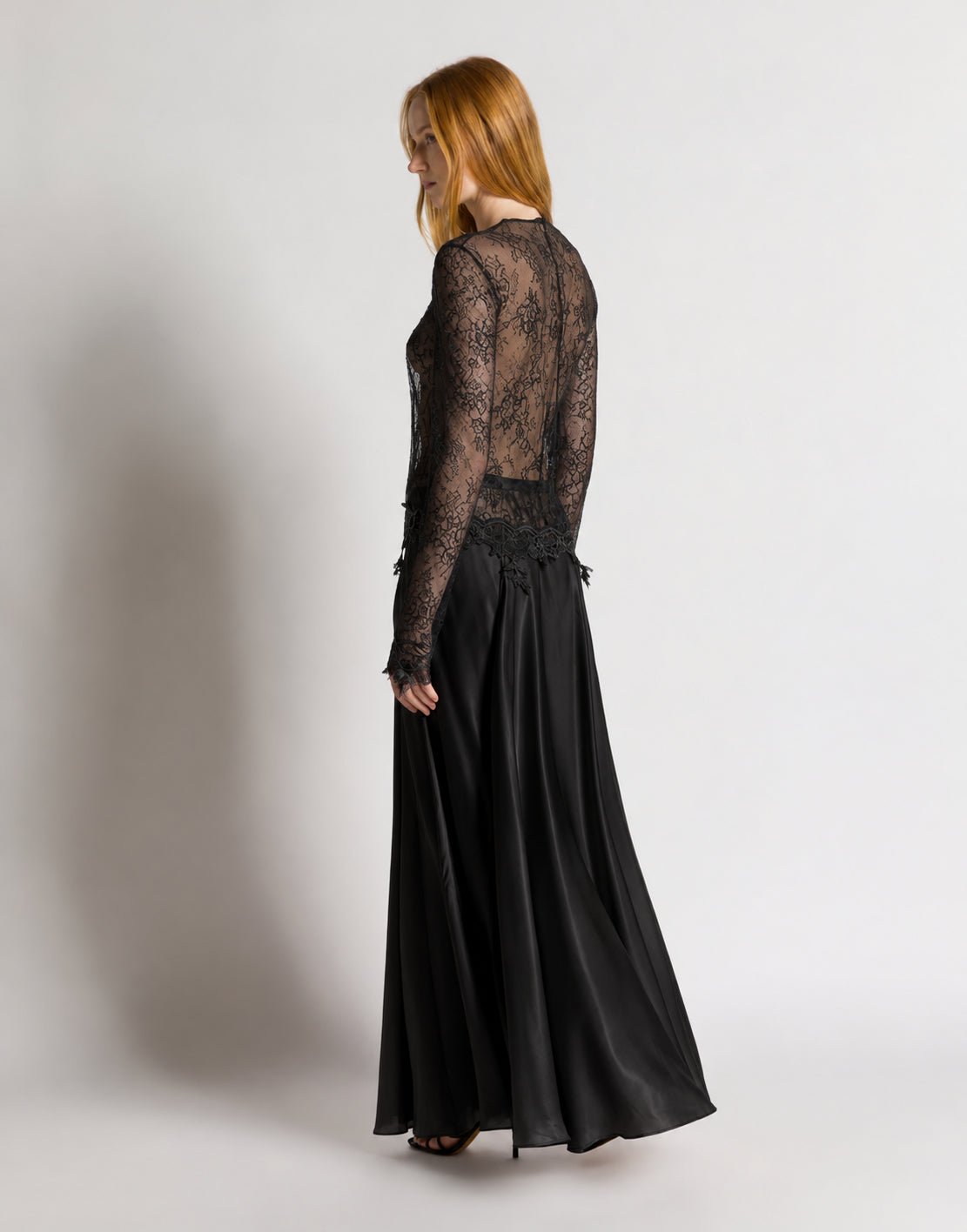 Langärmliges Spitzentop Schwarz Alberta Ferretti Boutique Online 3
