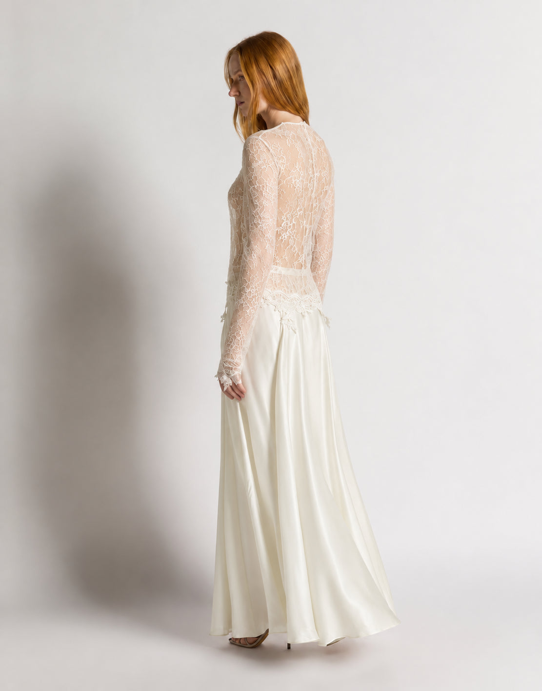 Langärmliges Spitzentop Weiß Alberta Ferretti Boutique Online 3
